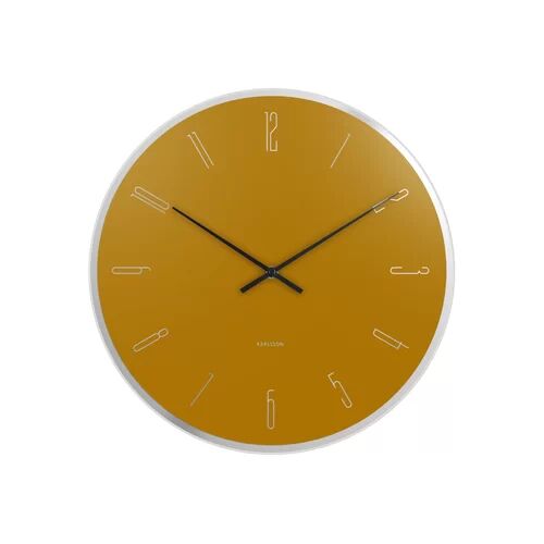 Karlsson Mirror 40cm Silent Wall Clock Karlsson Colour: Ochre Yellow
