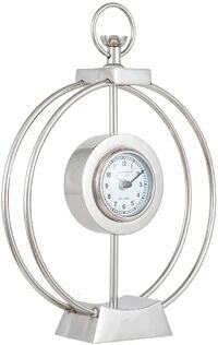 Brayden Studio Analog Metal Mechanical Tabletop Clock Brayden Studio Finish: Silver  - Size: Large