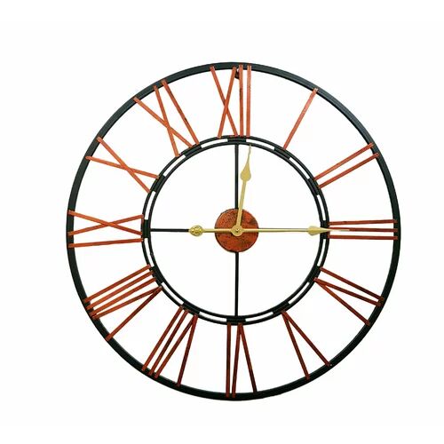 Borough Wharf 70Cm Skeleton Clock- Black Ands Rosegold Borough Wharf  - Size: 77cm H X 145cm W X 48cm D