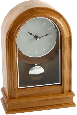 ClassicLiving Analog Oak Solid Wood Quartz Tabletop Clock in Brown ClassicLiving  - Size: