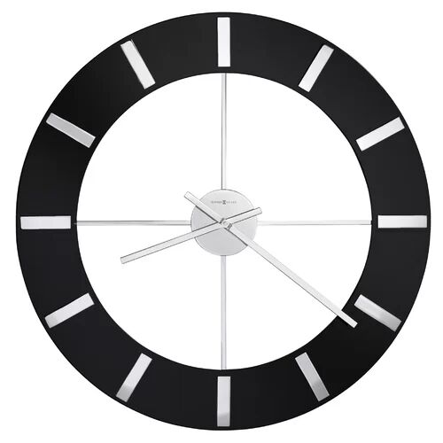 Howard Miller Oversized Onyx 76cm Silent Wall Clock Howard Miller Colour: Black  - Size: 81cm H X 81cm W X 6cm D
