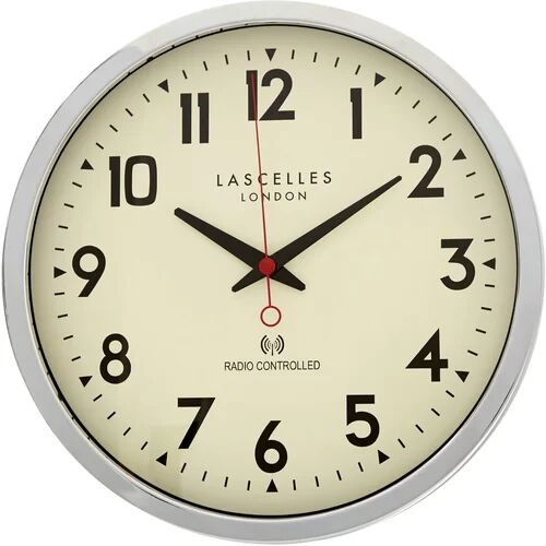 Roger Lascelles Clocks Radio Controlled Wall Clock Roger Lascelles Clocks Finish: Silver  - Size: 41cm H X 41cm W X 8cm D