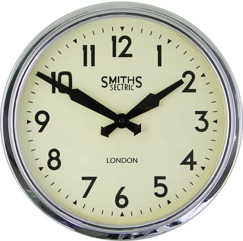 Roger Lascelles Clocks Smiths 38cm Wall Clock Roger Lascelles Clocks Finish: Silver  - Size: 14cm H X 36cm W X 22cm D