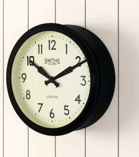 Roger Lascelles Clocks Smiths 38cm Wall Clock Roger Lascelles Clocks Finish: Black  - Size: 28cm H X 96cm W X 46cm D