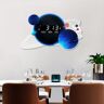 Homary 23.6" LED Digital Display Modern Acrylic Blue Space Astronaut Wall Clock Decor Art
