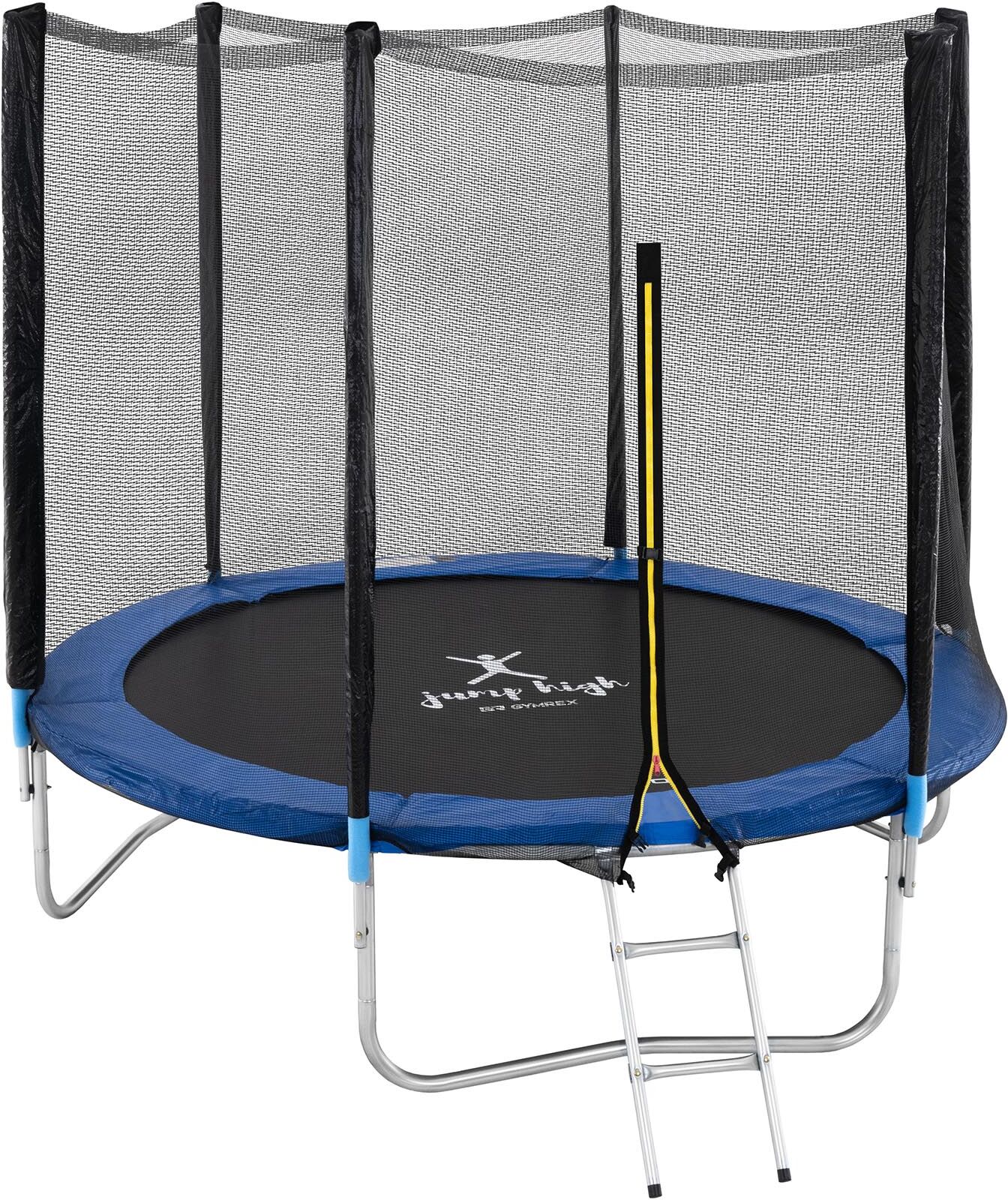 Gymrex Gartentrampolin - Ø 244 x 180 cm - 80 kg - Netz - Schwarz/Blau