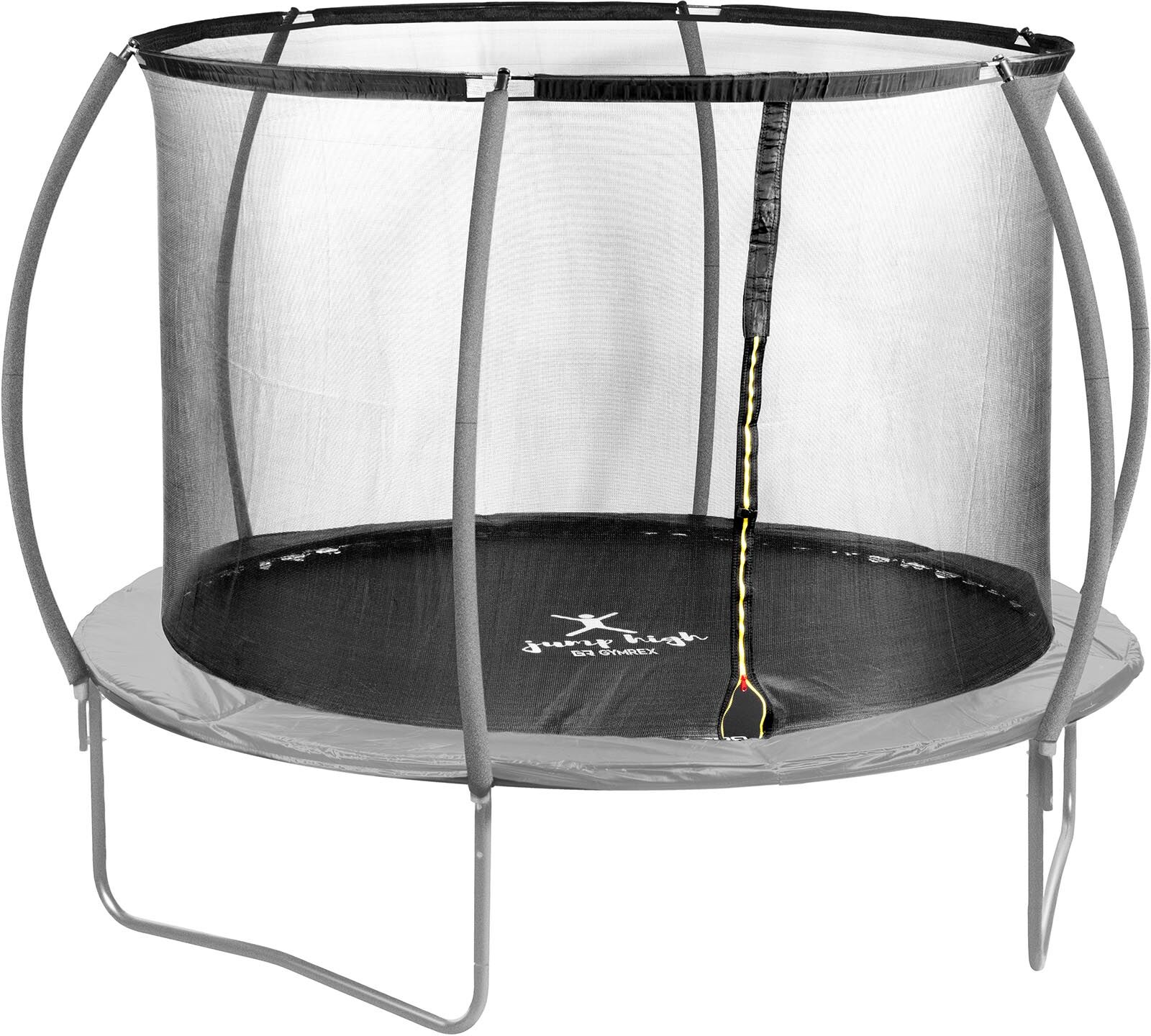 Gymrex Gartentrampolin - Ø 305 x 180 cm - 100 kg - Netz - Schwarz/Grau