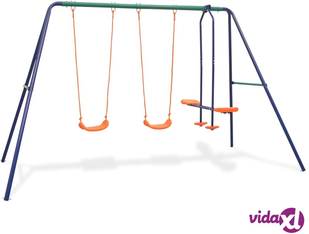 vidaXL Swing Set with 4 Seats Orange