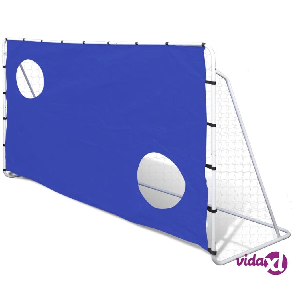 vidaXL Soccer Goal with Aiming Wall Steel 240 x 92 x 150 cm High-quality
