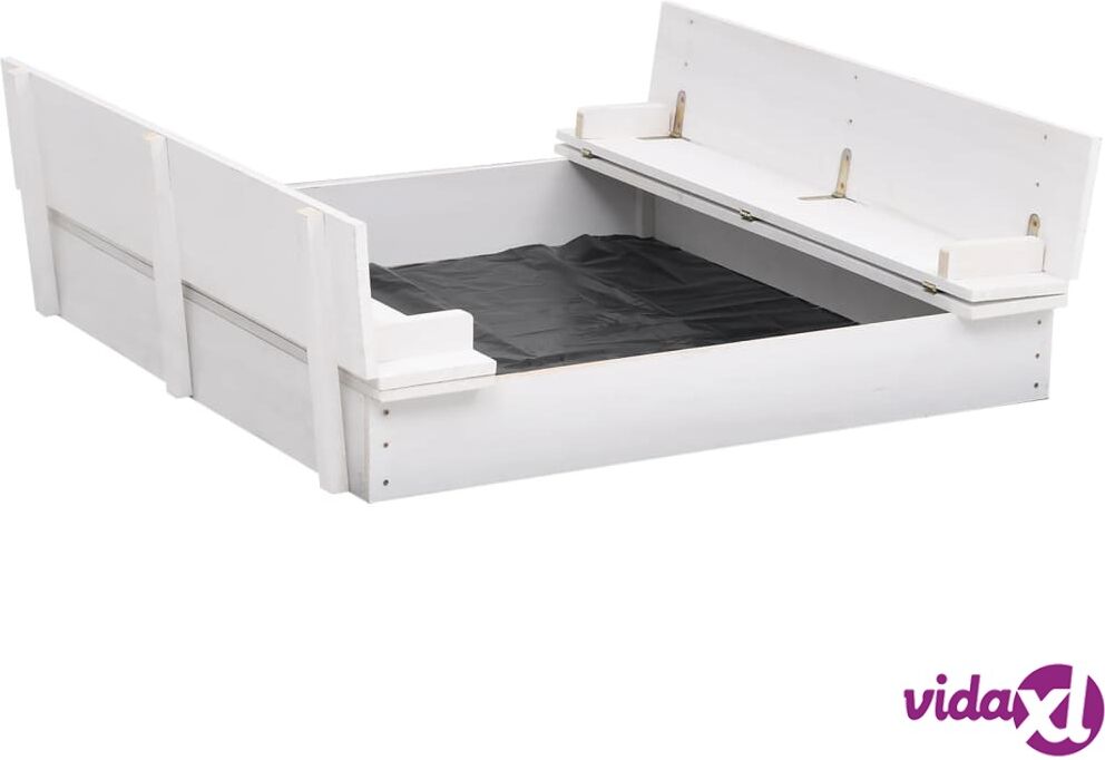 vidaXL Sandbox Fir Wood White 95x90x15 cm