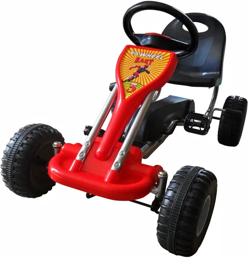 vidaXL Kart à pédales Rouge