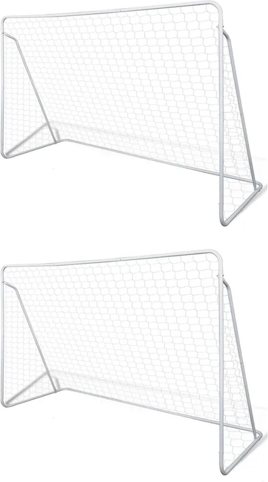 vidaXL Filets de but de football Acier 2 pcs 240x90x150 cm