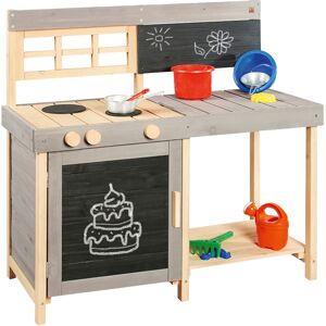 Pinolino® Spielküche »Matschküche Fritz«, BxTxH: 134x43x90 cm holzfarben/grau