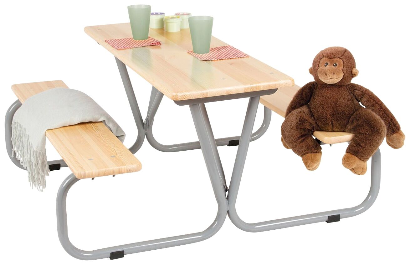 Pinolino® Garten-Kindersitzgruppe »Michel«, Tisch mit 2 Sitzbänken, für... beige