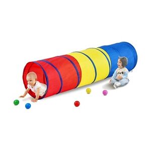 VEVOR Kinder-Spieltunnelzelt, Pop-Up-Kriechtunnel-Spielzeug für Babys oder Haustiere, zusammenklappbares Geschenk für Jungen und Mädchen, Spieltunnel für drinnen und draußen, Rot/Gelb/Blau, Mehrfarbig