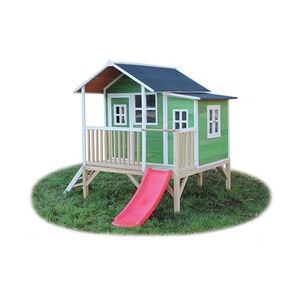 EXIT TOYS Exit Holz Spielhaus Loft 350   Grün   200x280x225 cm