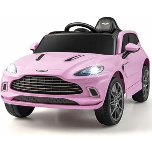 COSTWAY 12V Aston Martin dbx Kinderauto mit 2,4G-Fernbedienung, Elektroauto 1,4-2,5 km/h mit Scheinwerfer, Musik und Hupen, für Kinder ab 3 Jahre alt Rosa