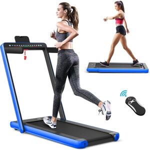 COSTWAY Tapis de Course Electrique Pliable 2 en 1 Vitesse 1-12 km/h, Tapis Roulant Surface 40x100cm avec Double Affichage LED APP et Télécommande