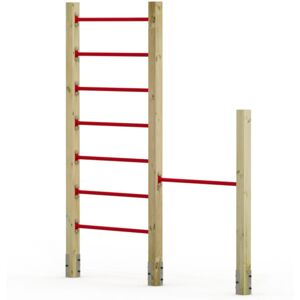 wickey Turnreck fit Tumble 308 - Kletterleiter mit Einzel-Reck, 90 - 140 cm, - Komplettset, mitwachsend, extrem witterungsbeständig, 100 kg Belastbar