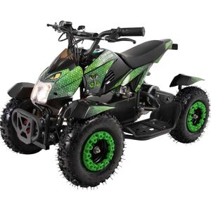 Actionbikes Motors Elektro-Kinderquad Cobra, 800 Watt, bis 30 km/h, ab 5 Jahren, Federung, 3x 12V-Akku, Scheibenbremsen (Grün/Schwarz)