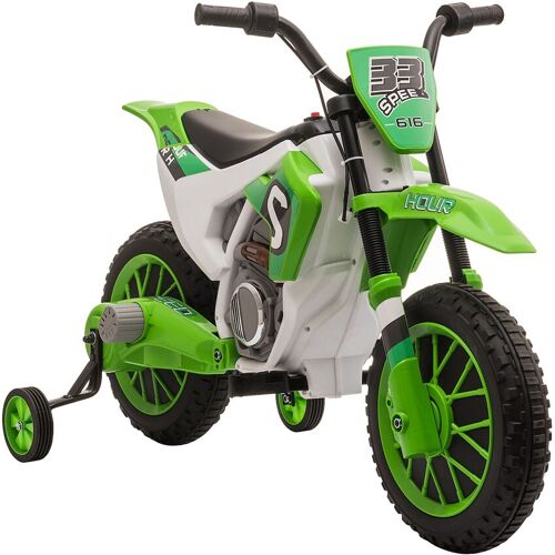 HOMCOM Kinder Elektromotorrad mit 2 abnehmbaren Stützrädern 106,5L x 51,5B x 68H cm   kindermotorrad  elektrofahrzeug mit 2 stützrädern  kinderfahrzeug