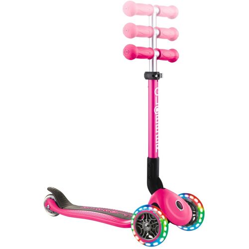 Globber Scooter Junior mit Leuchtrollen pink