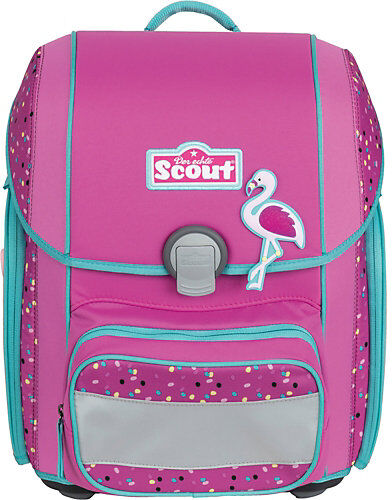 Scout Schulranzenset GENIUS FUNNY SNAPS Flamingo, 4-tlg. (2020/2021) rosa