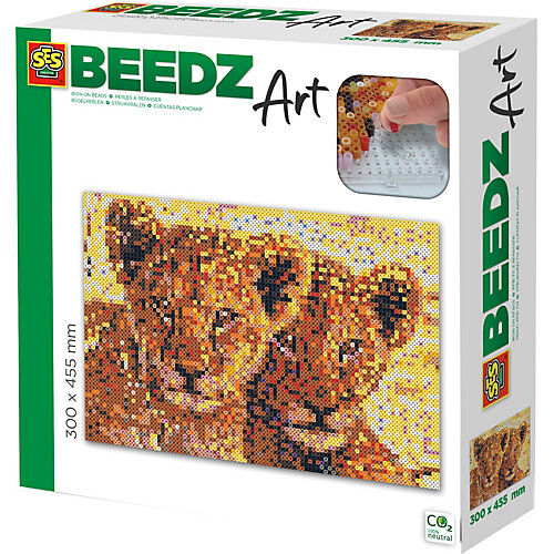SES Creative Beedz Art - Bügelperlen Löwenwelpen, 7.000 Perlen