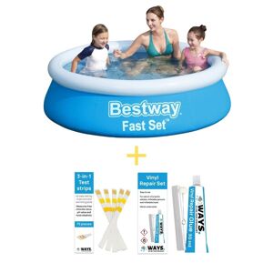 Bestway swimmingpool - Hurtigt sæt - 183 x 51 cm - Inklusiv reparationssæt og 75 teststrimler
