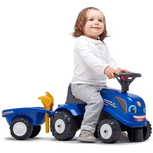 FALK Baby New Holland ride-on traktor med trailer, rive og skovl