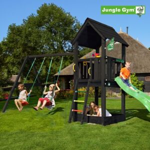 Jungle Gym Club legetårn komplet inkl. swing module xtra ekskl. rutschebane, grundmalet sort - 806-284SB