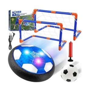 YIXI Svævesæt til børn, genopladelig Air Power-fodbold med LED-lys og skumkofanger, indendørs og udendørs fodboldlegetøj med mål og oppustelig