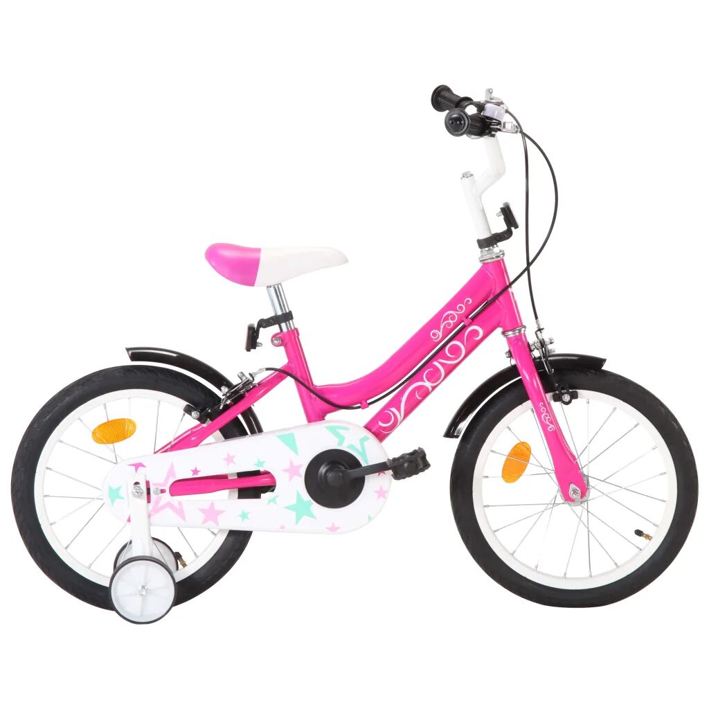 vidaXL børnecykel 16 tommer sort og pink