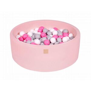 MeowBaby Piscina rosa empolvado bolas grises, blancas y rosas Al. 30 cm