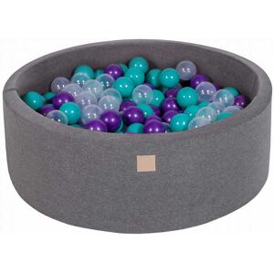 MeowBaby Piscina gris oscuro bolas turquesas y violetas Al. 30 cm