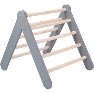 MeowBaby Escalera plegable para niños 60x61 cm, de madera, gris