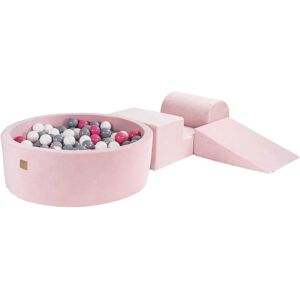 MeowBaby Parque infantil con piscina de bolas: gris/blanco/rosa claro