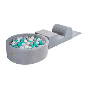 MeowBaby Parque infantil con piscina de bolas: blanc/gris/turquesa