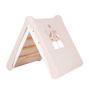 MeowBaby Escalera de casa triangular blanca con tapa rosa