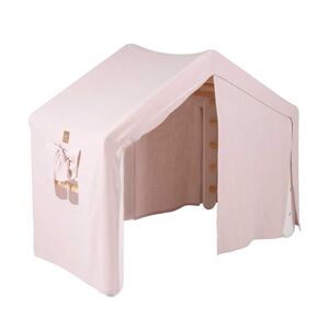 MeowBaby Casa grande con escalera plegable para niños blanco, carpa rosa