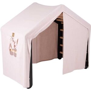 MeowBaby Casa grande con escalera plegable para niños negro, carpa rosa