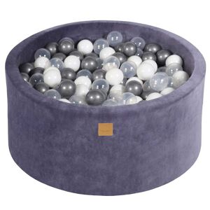 MeowBaby Gris azul piscina de bolas: perla blanca/transparente/plata h40