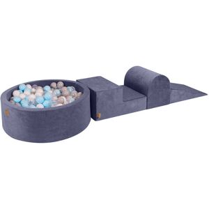 MeowBaby Parque infantil con piscina de bolas: azul/gris/blanc/transparente