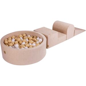 MeowBaby Parque infantil con piscina de bolas: beige/blanco