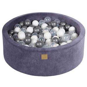 MeowBaby Gris azul piscina de bolas: perla blanca/transparente/plata h30