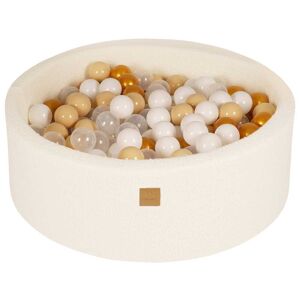 MeowBaby Blanco piscina de bolas: oro/beige/blanco/transparente h30