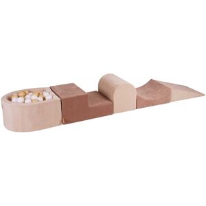 MeowBaby Parque infantil con piscina de bolas: beige/blanco