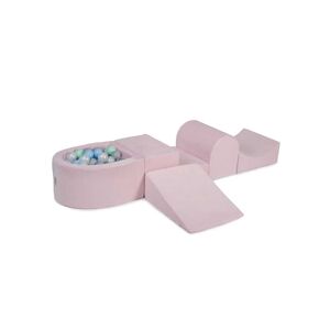 MeowBaby Juego de espuma rosa claro bolas Menta/Azul/Gris/Perla/Transparente