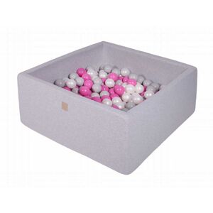 MeowBaby Gris claro piscina de bolas: gris/blanco perla/rosa oscuro h40