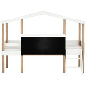 MueMue Cama cabaña con pizarra mdf blanco 90x200cm